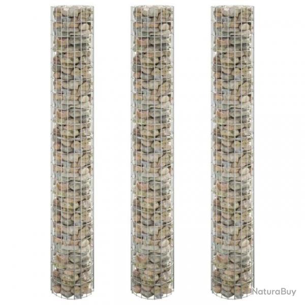 Lit surlev  gabion circulaire 3pcs Acier galvanis 30x200cm