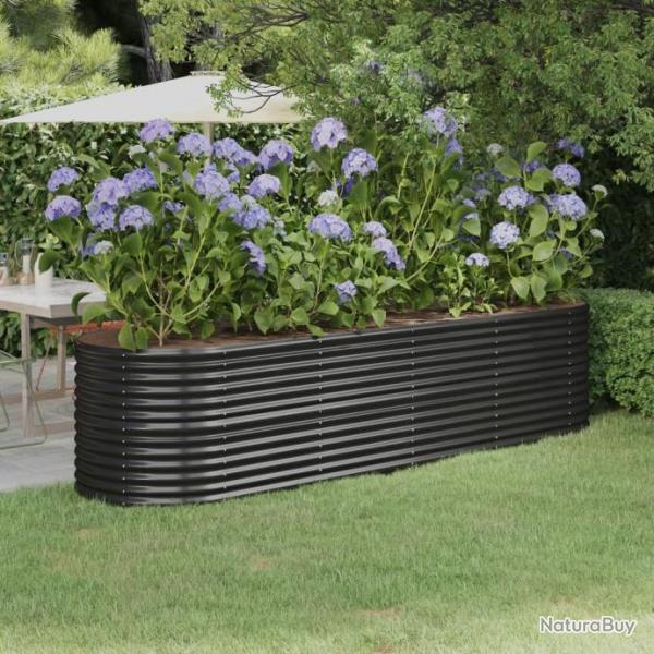 Jardinire Acier enduit de poudre 296x80x68 cm Anthracite