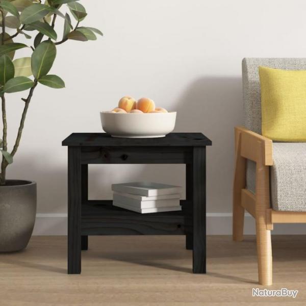 Table basse Noir 45x45x40 cm Bois massif de pin