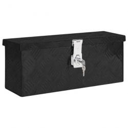 Boîte de rangement Noir 50x20,5x15 cm Aluminium