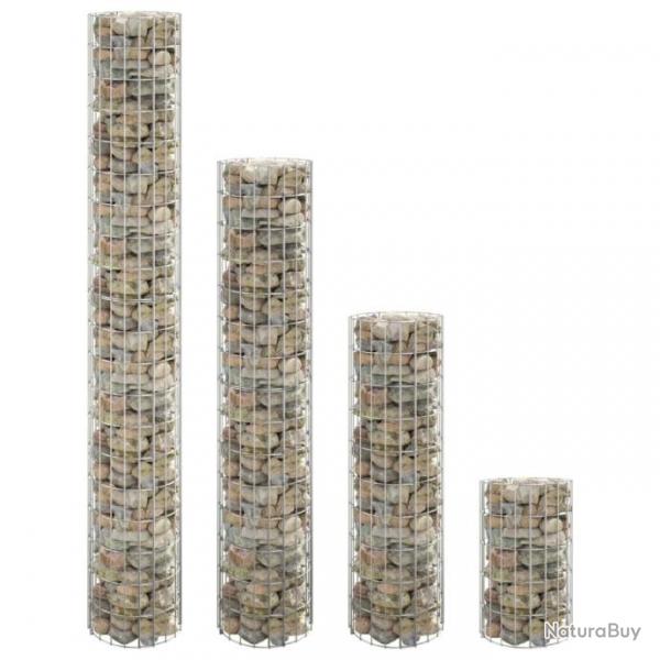 Lits surlevs  gabion circulaires 4 pcs 30x50/100/150/200 cm