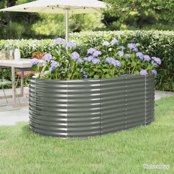 Jardinire de jardin Acier enduit de poudre 175x100x68 cm Gris