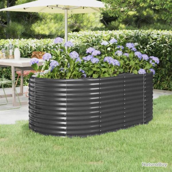 Jardinire Acier enduit de poudre 175x100x68 cm Anthracite