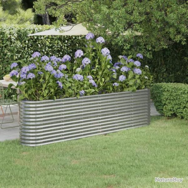 Lit surlev de jardin Acier enduit de poudre Argent