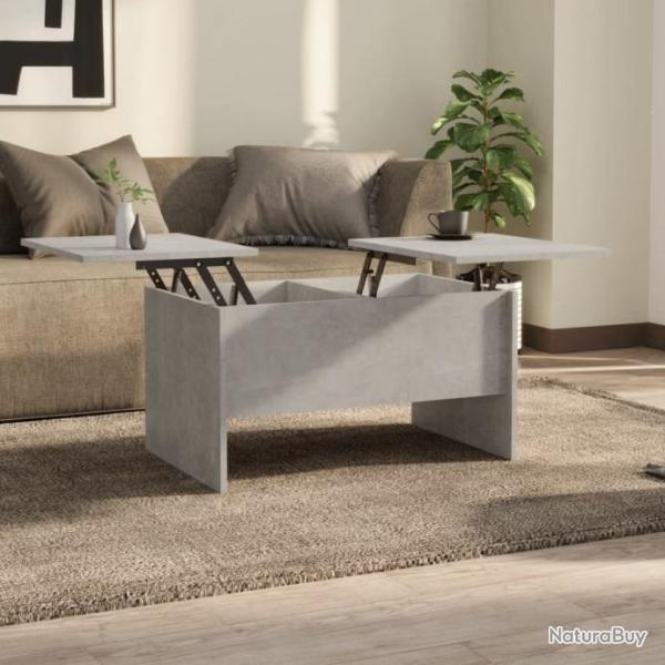 Table basse Gris bton 80x50x42,5 cm Bois d'ingnierie