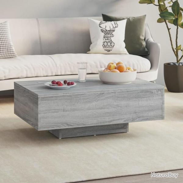 Table basse Sonoma gris 85x55x31 cm Bois d'ingnierie