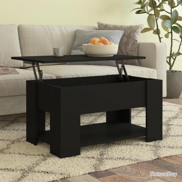 Table basse Noir 79x49x41 cm Bois d'ingnierie