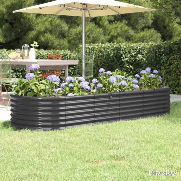 Jardinire de jardin Acier enduit poudre 224x80x36cm Anthracite