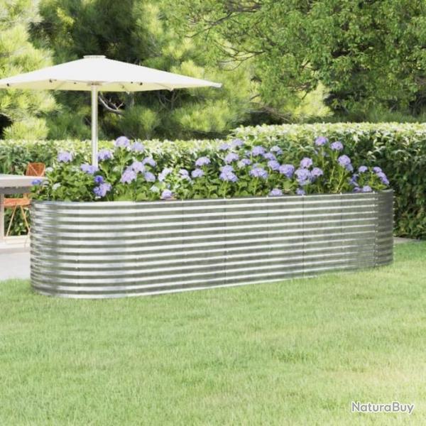 Lit surlev de jardin Acier enduit de poudre Argent