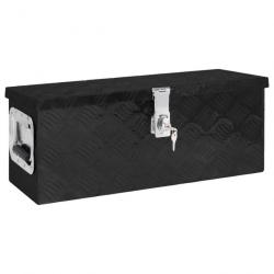 Boîte de rangement Noir 60x23,5x23 cm Aluminium