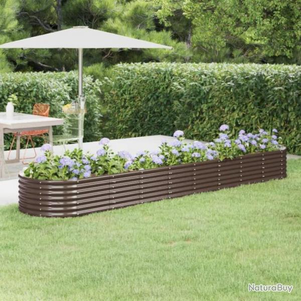 Lit surlev de jardin Acier enduit de poudre marron