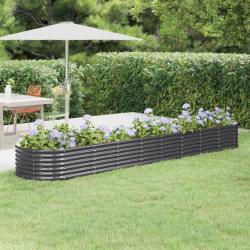 Jardinière de jardin Acier enduit poudre 368x80x36cm Anthracite