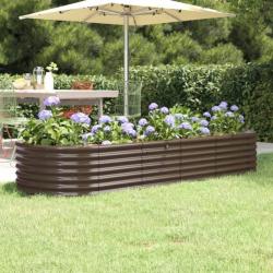 Jardinière de jardin Acier enduit de poudre 224x80x36 cm Marron