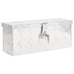 Boîte de rangement Argenté 50x20,5x15 cm Aluminium