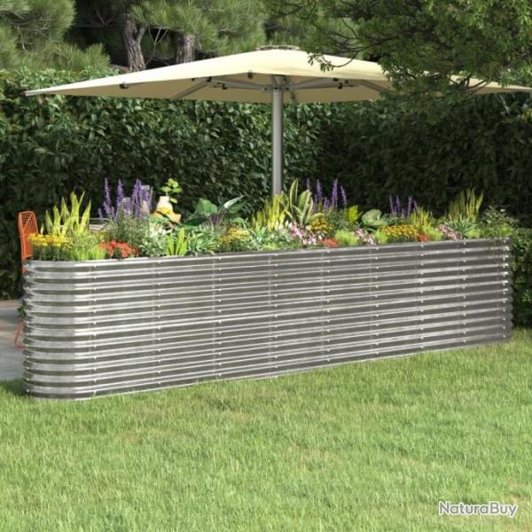 Lit surlev de jardin Acier enduit de poudre Argent