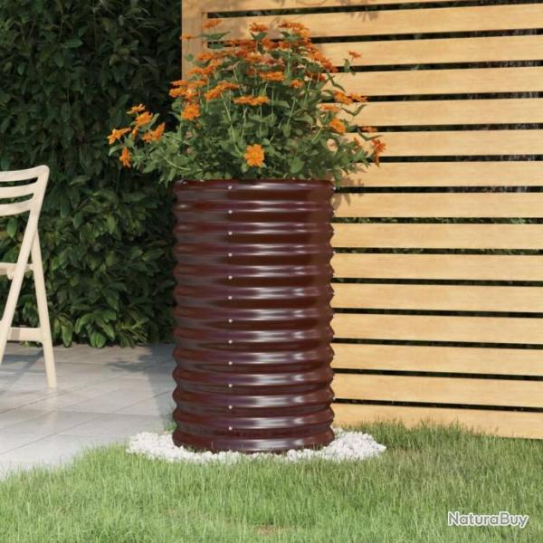 Jardinire de jardin Acier enduit de poudre 40x40x68 cm Marron