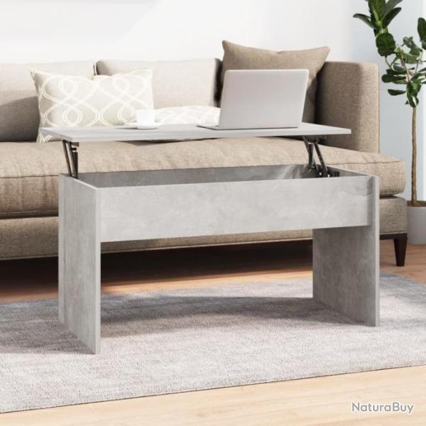 Table basse Gris bton 102x50,5x52,5 cm Bois d'ingnierie