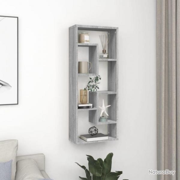 tagre murale Sonoma gris 36x16x90 cm Bois ingnierie