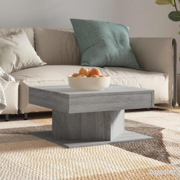 Table basse Sonoma gris 57x57x30 cm Bois d'ingnierie