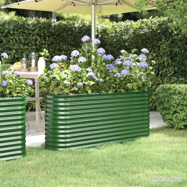 Jardinire de jardin Acier enduit de poudre 152x40x68 cm Vert