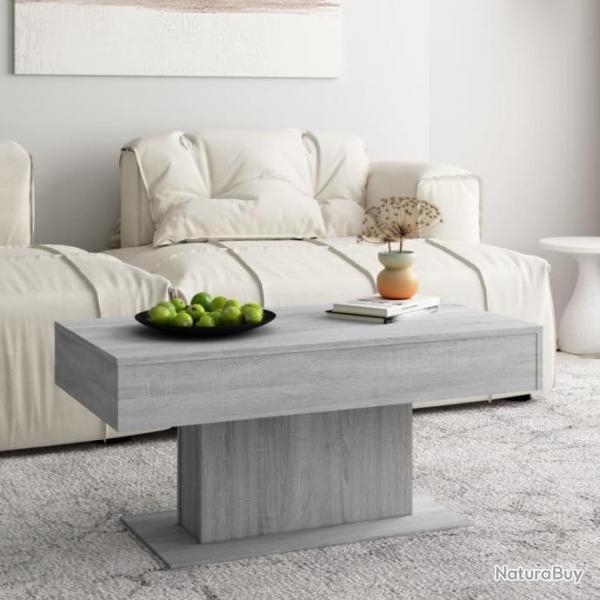 Table basse Sonoma gris 96x50x45 cm Bois d'ingnierie