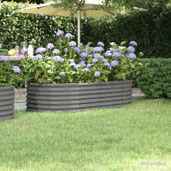 Lit surlev de jardin Acier enduit de poudre 152x80x36 cm gris