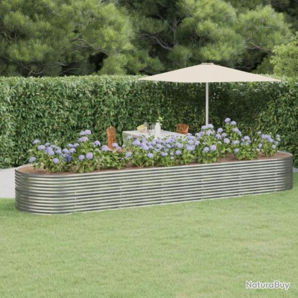 Jardinire Acier enduit de poudre 510x140x68 cm Argent