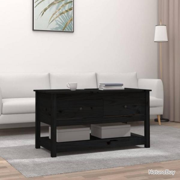 Table basse Noir 102x49x55 cm Bois massif de pin