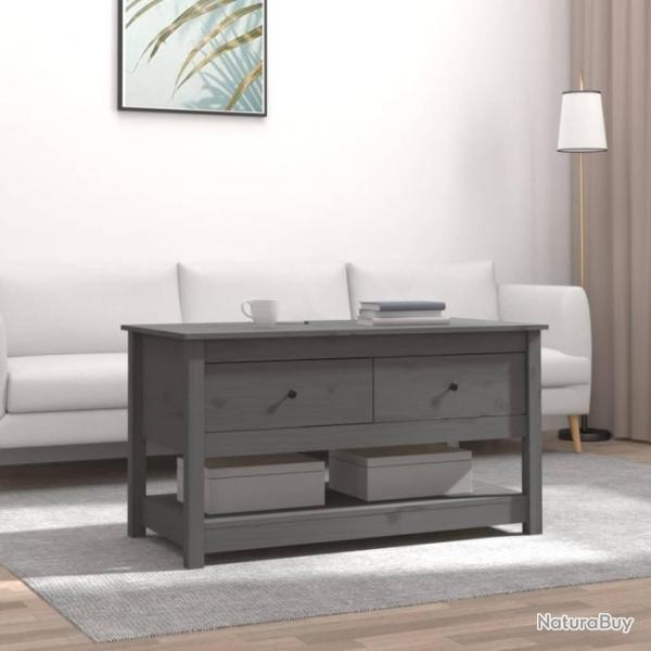 Table basse Gris 102x49x55 cm Bois massif de pin