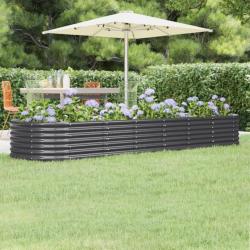 Jardinière de jardin Acier enduit poudre 296x80x36cm Anthracite