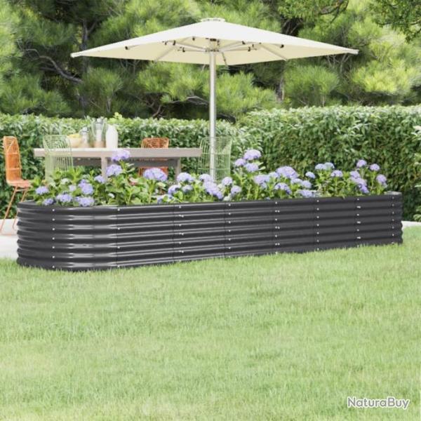 Jardinire de jardin Acier enduit poudre 296x80x36cm Anthracite