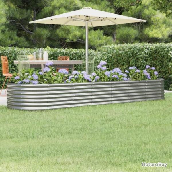 Lit surlev de jardin Acier enduit de poudre Argent