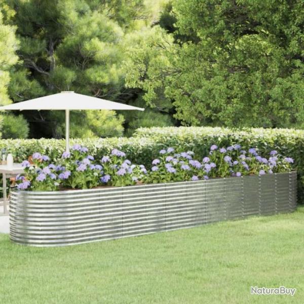 Jardinire de jardin Acier enduit poudre 507x100x68 cm Argent