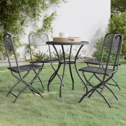 Mobilier à dîner de jardin 5 pcs Maille Métal Anthracite