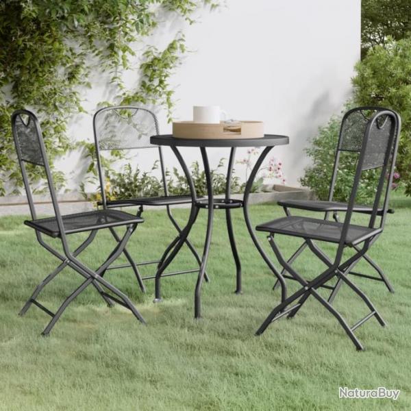 Mobilier  dner de jardin 5 pcs Maille Mtal Anthracite