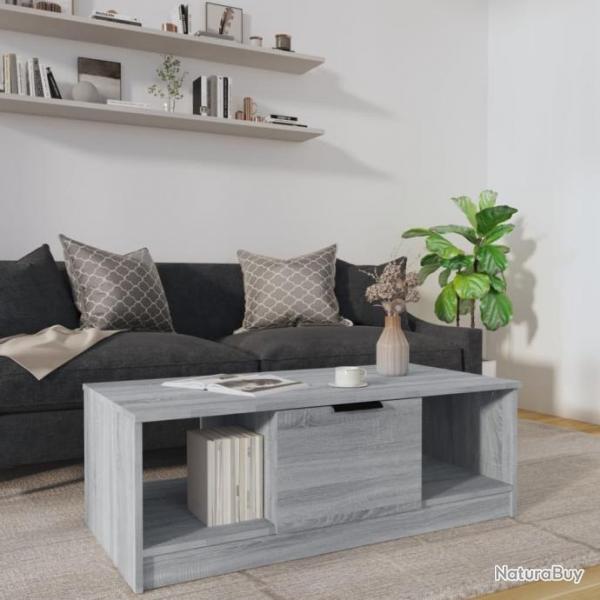 Table basse Sonoma gris 102x50x36 cm Bois d'ingnierie