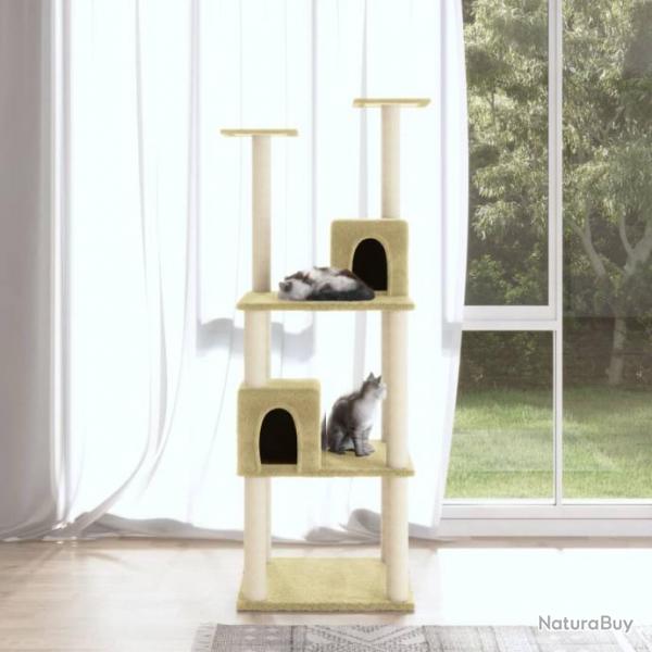 Arbre  chat avec griffoirs en sisal Crme 141 cm