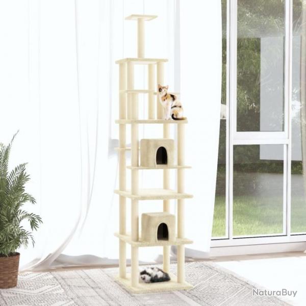 Arbre  chat avec griffoirs en sisal Crme 216 cm