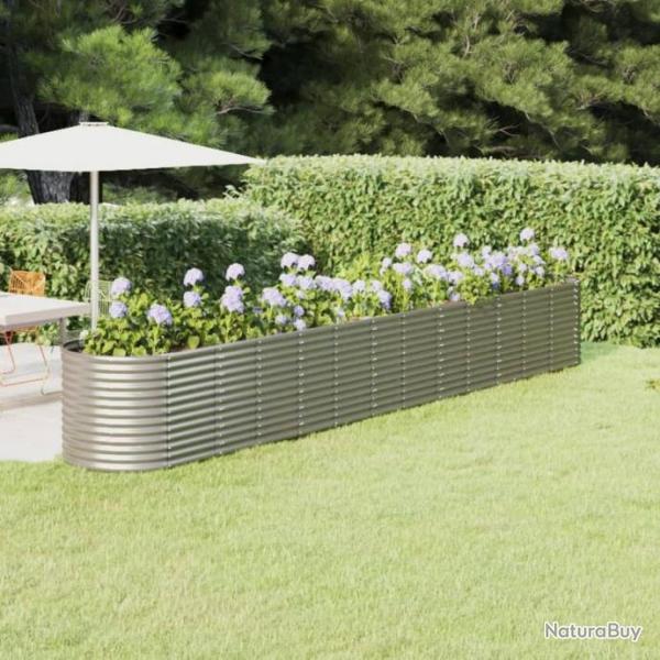 Jardinire Acier enduit de poudre 510x80x68 cm Argent