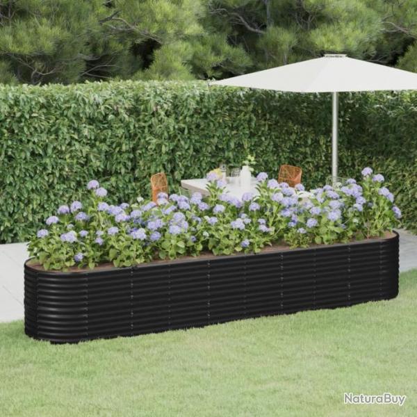 Jardinire Acier enduit de poudre 368x80x68 cm Anthracite