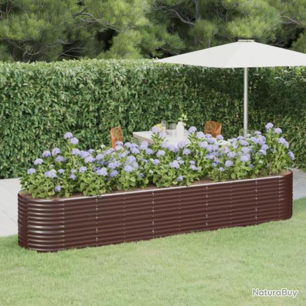 Lit surlev de jardin Acier enduit de poudre marron