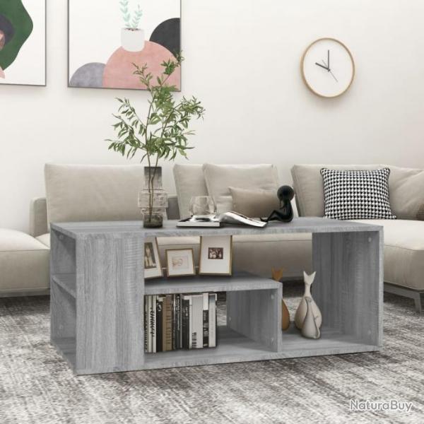 Table basse Sonoma gris 100x50x40 cm Bois d'ingnierie