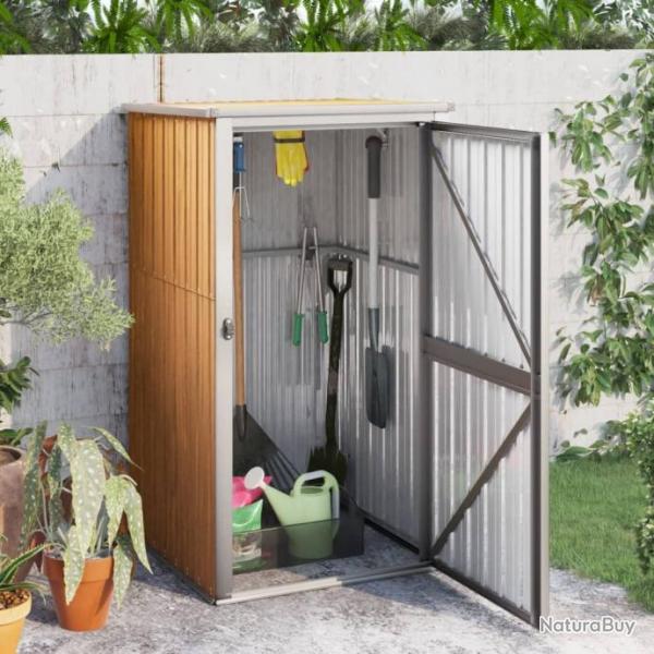 Abri  outils de jardin Marron 88x89x161 cm Acier galvanis