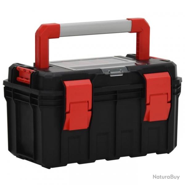 vidaXL Bote  outils Noir et rouge 45x28x26,5 cm