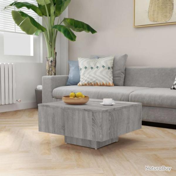 Table basse Sonoma gris 60x60x31,5 cm Bois d'ingnierie