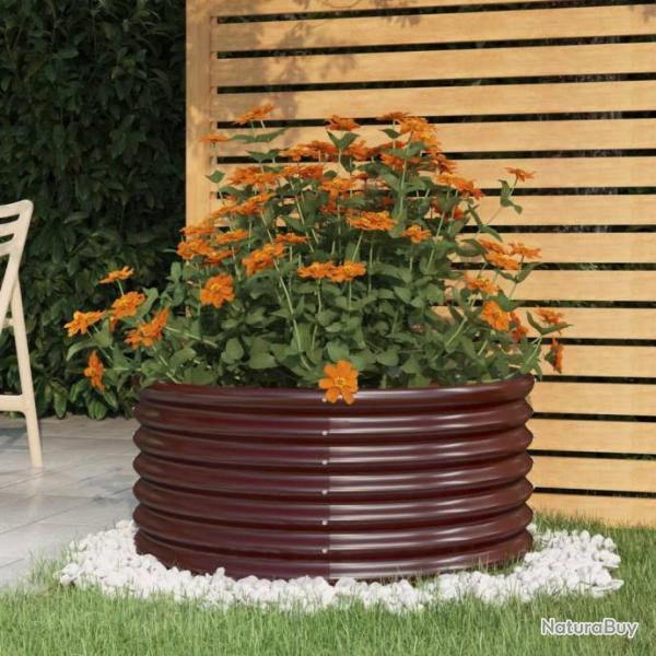 Jardinire de jardin Acier enduit de poudre 80x80x36 cm Marron