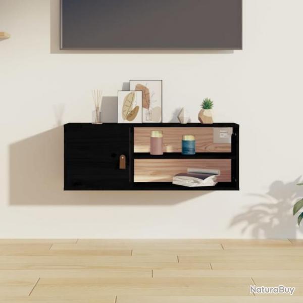 Armoire murale Noir 80x30x30 cm Bois de pin massif