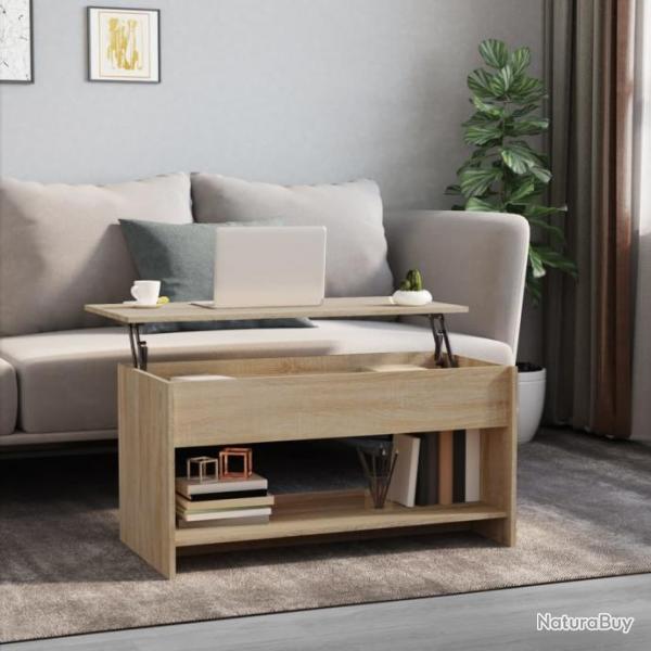 Table basse Chne sonoma 102x50x52,5 cm Bois d'ingnierie