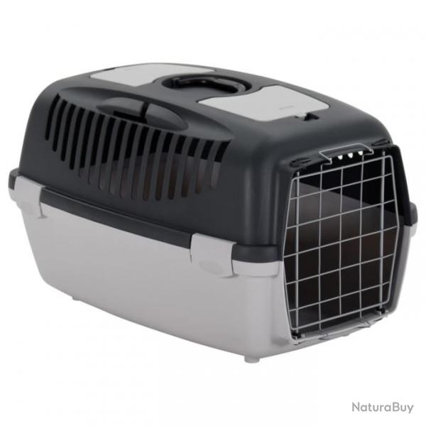 Cage de transport animaux de compagnie Gris noir 61x40x38 cm PP