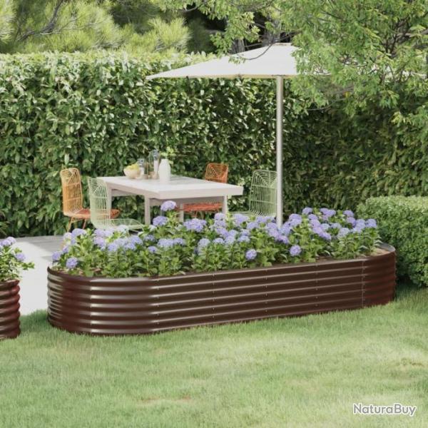 Jardinire de jardin Acier enduit de poudre 249x100x36cm Marron